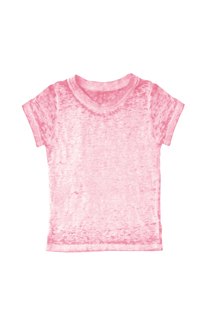 USA Made - Toddler Burnout Wash Short Sleeve Girls Tee - Heather fuschia - 2t
