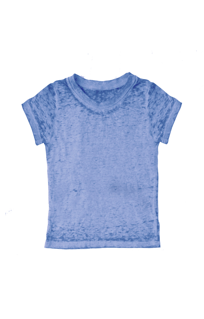 USA Made - Toddler Burnout Wash Short Sleeve Girls Tee - Heather royal - 3t