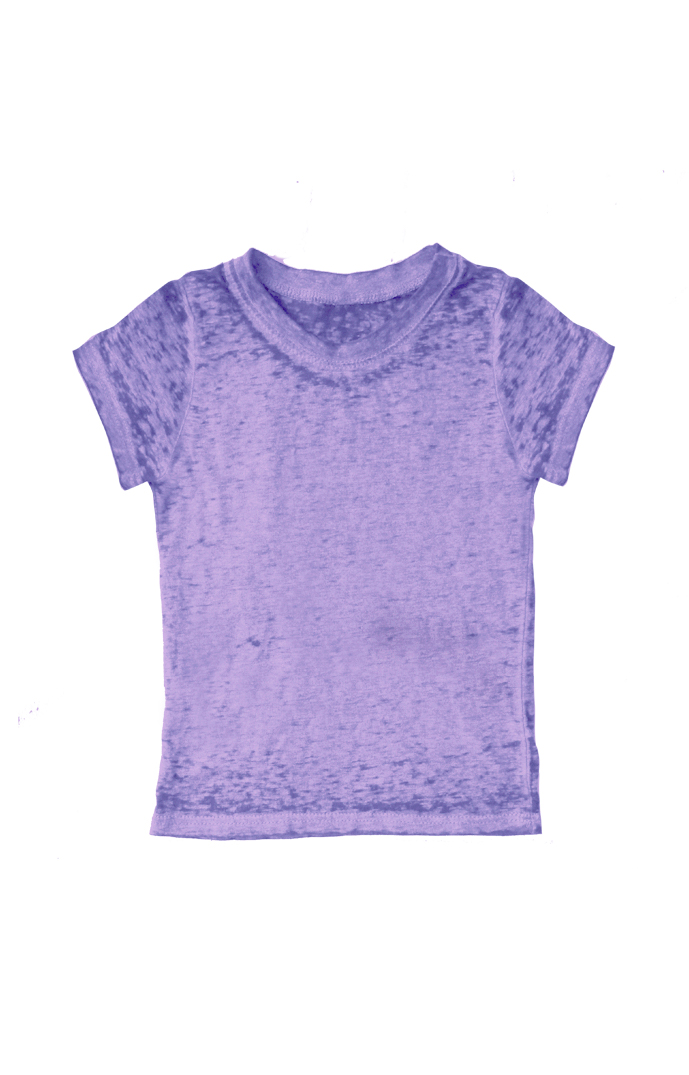 USA Made - Toddler Burnout Wash Short Sleeve Girls Tee - Heather purple - 4t