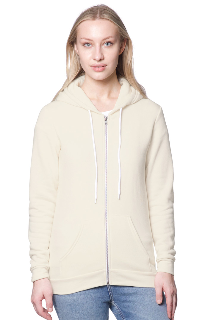 USA Made - Fashion Fleece Zip Hoody - Natural - xs