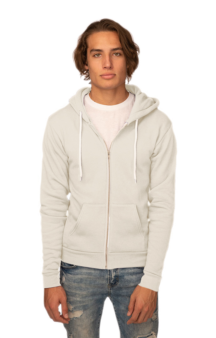 USA Made - Fashion Fleece Zip Hoody - Natural - m