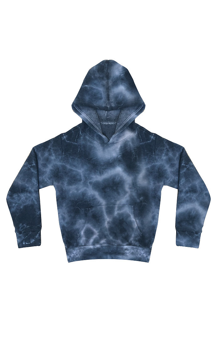 USA Made - Youth Fleece Cloud Tie Dye Pullover Hoodie - Phantom - m