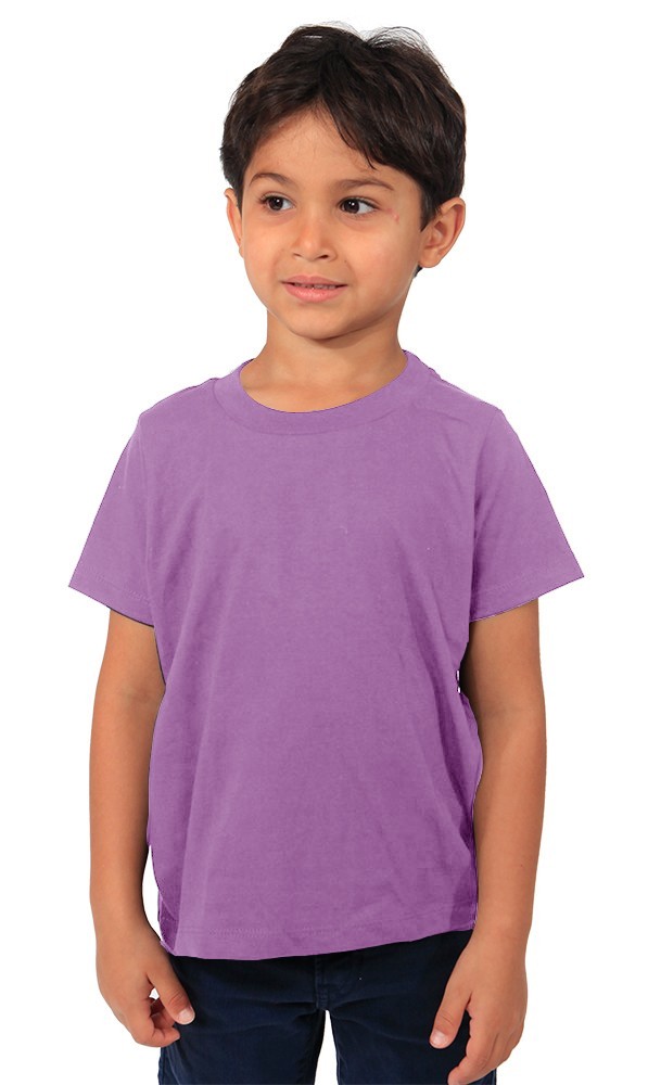 USA Made - Organic Toddler Short Sleeve Crew Tee - Eggplant - 4