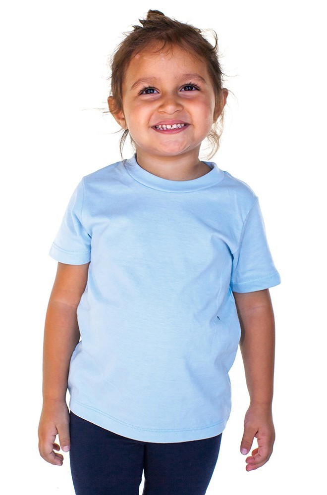 USA Made - Organic Toddler Short Sleeve Crew Tee - Heaven - 4