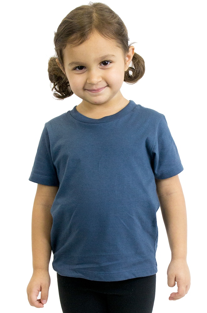 USA Made - Organic Toddler Short Sleeve Crew Tee - Pacific blue - 6