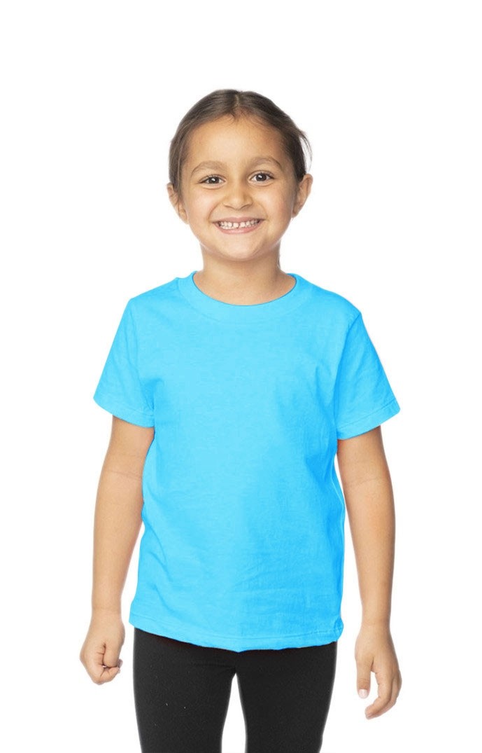 USA Made - Organic Toddler Short Sleeve Crew Tee - Scuba blue - 6