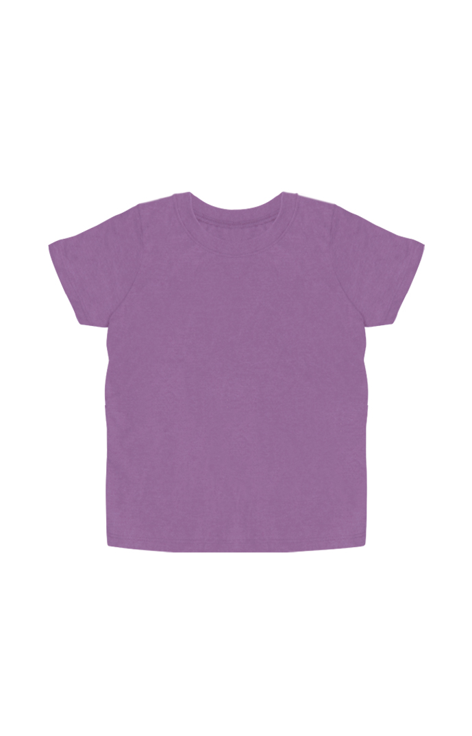 USA Made - Organic Toddler Short Sleeve Crew Tee - Eggplant - 2