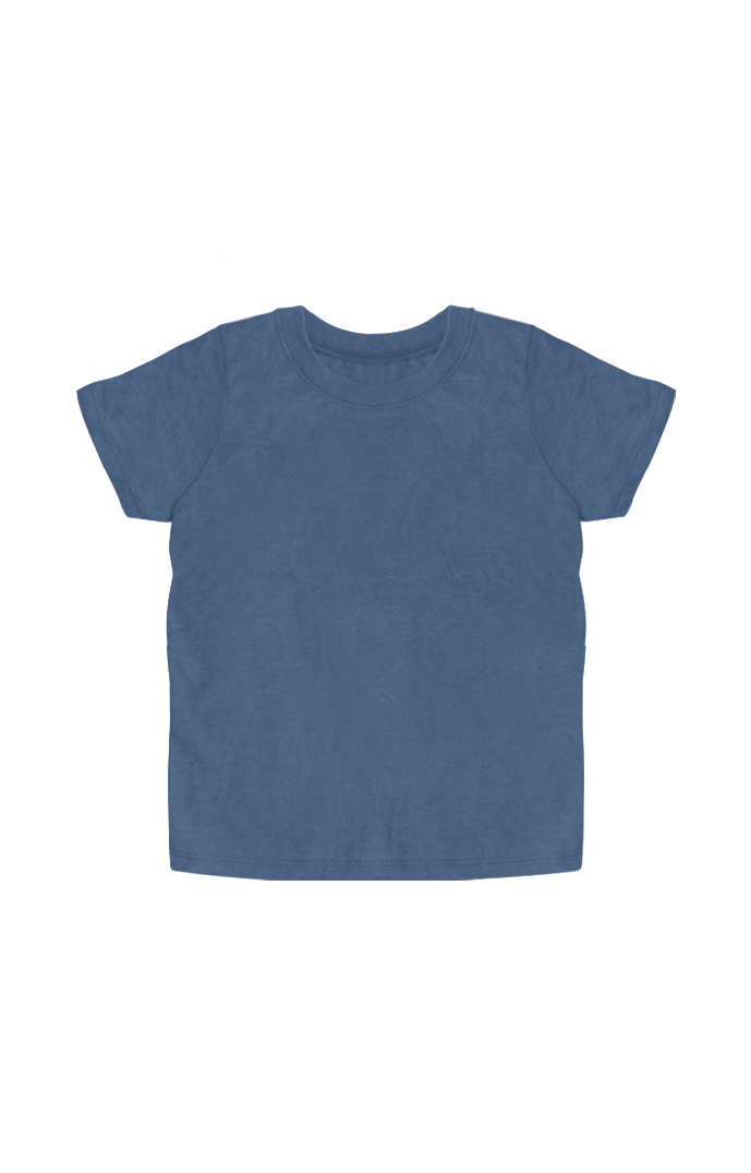 USA Made - Organic Toddler Short Sleeve Crew Tee - Pacific blue - 2