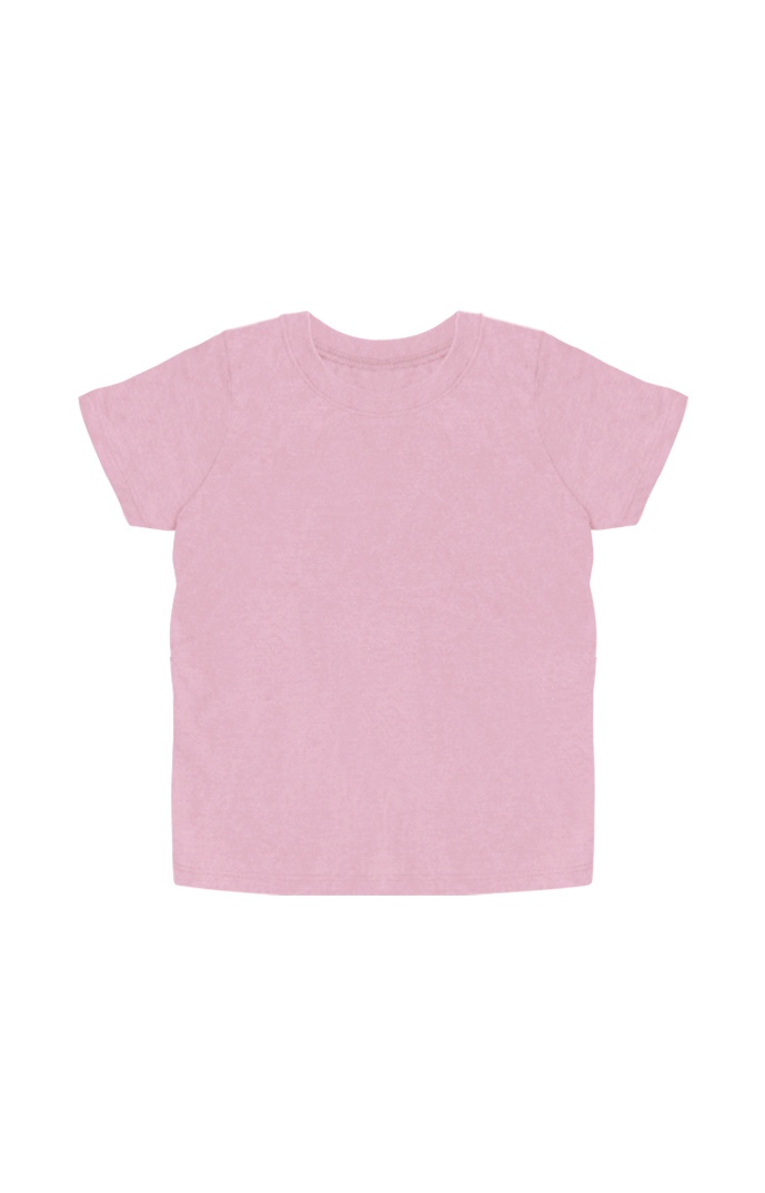 USA Made - Organic Toddler Short Sleeve Crew Tee - Rose pink - 2