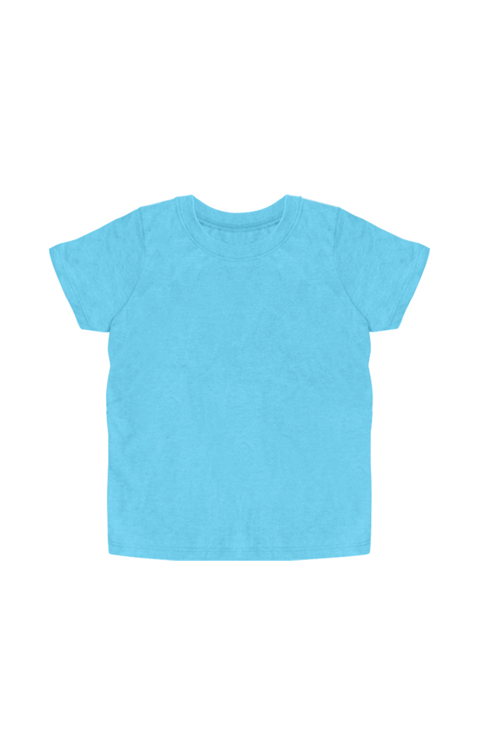 USA Made - Organic Toddler Short Sleeve Crew Tee - Scuba blue - 2