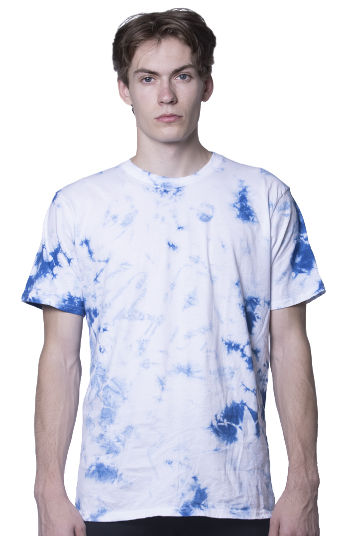 USA Made - Unisex Cloud Tie Dye Tee - Skydiver - l