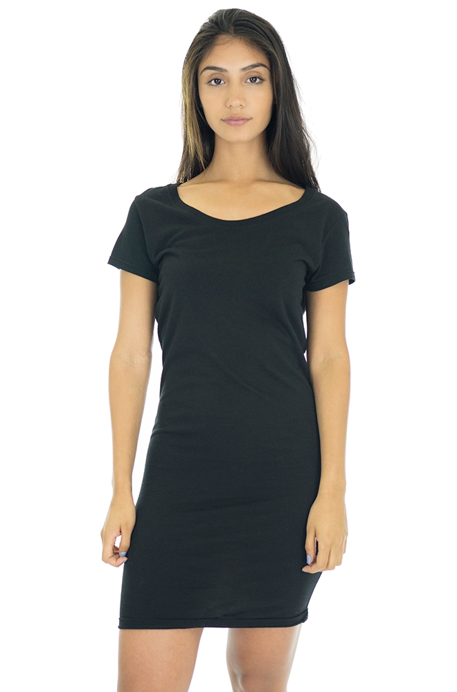 USA Made - Women's Viscose Bamboo Organic Tee Dress - Eclipse - xl