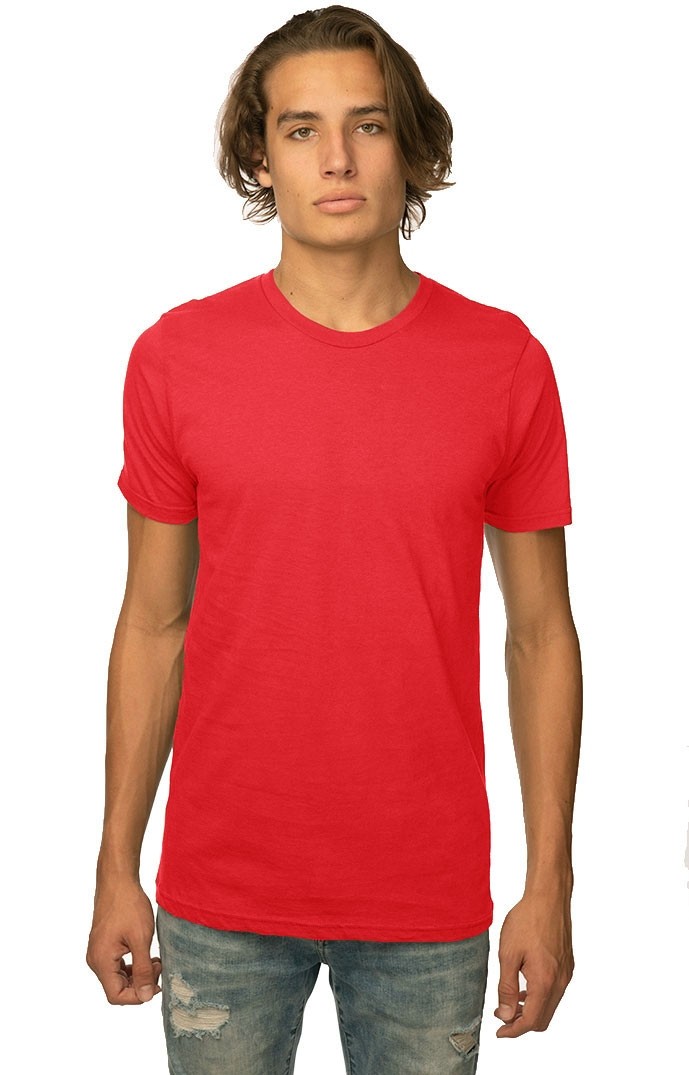 USA Made - Viscose Bamboo ORGANIC Cotton Tee - Apple red - l