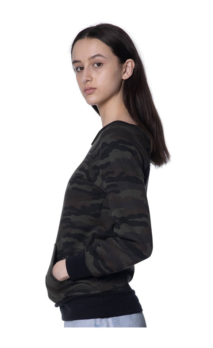 Women's Camo Fleece Raglan on Sale - Made in USA