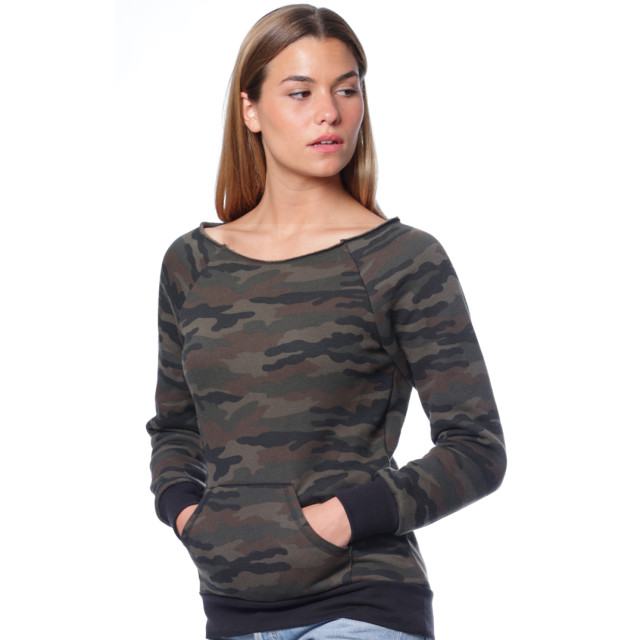 Small Image of Style 3120CMOCamo Fleece Raglan w/Pouch Pocket