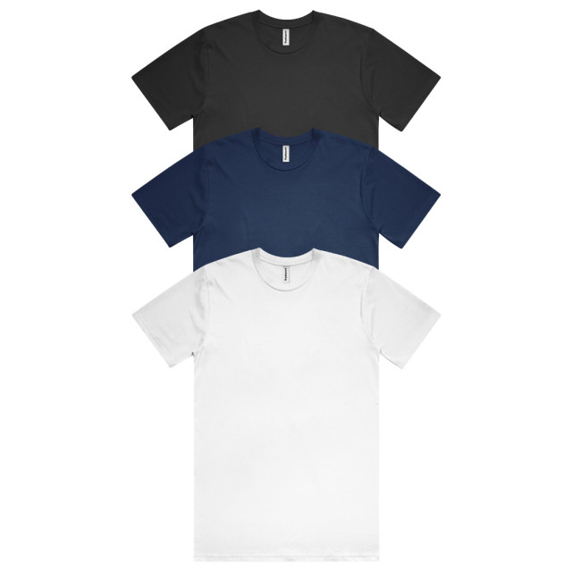 Organic cotton tee, black, navy, white