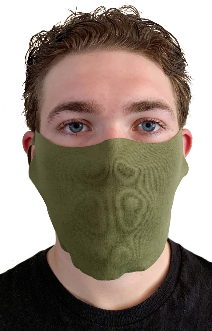 USA Made - Rib Face Mask (FMRIB1) - Olive - os