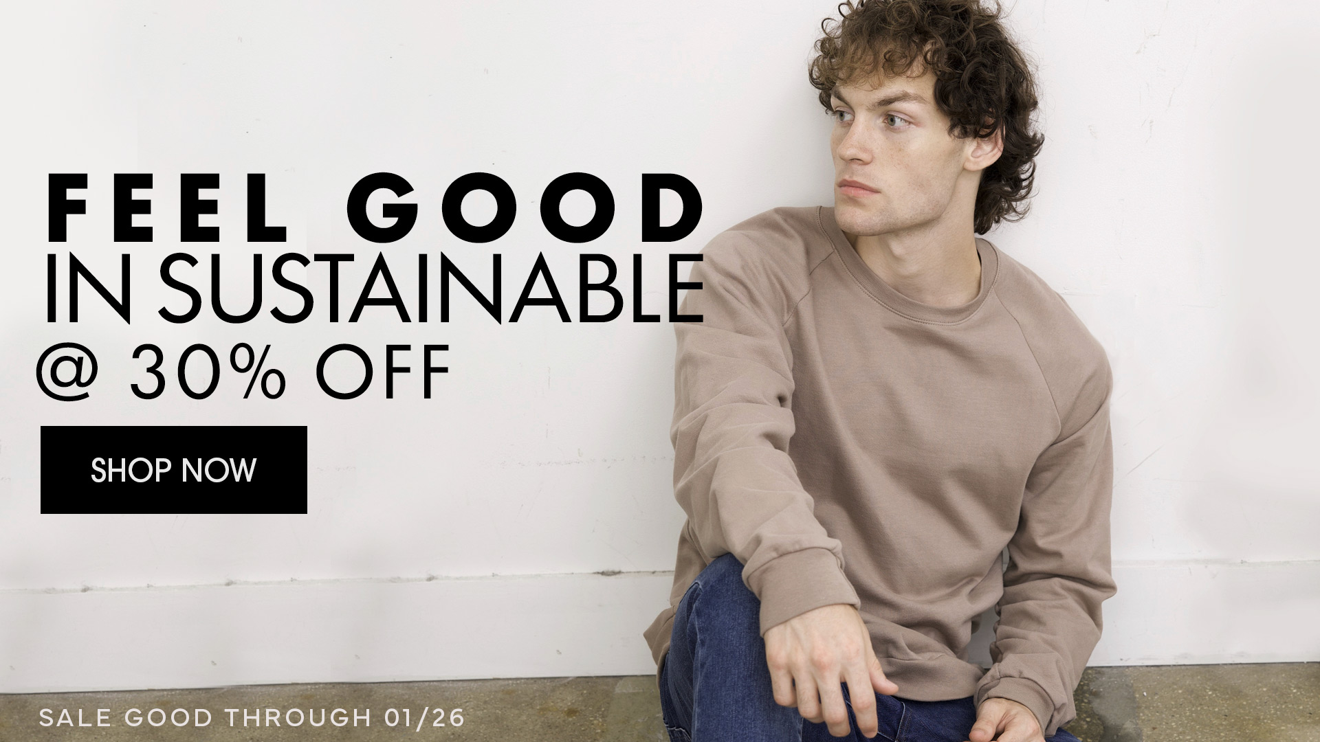 30% Off Sustainable Apparel Slide