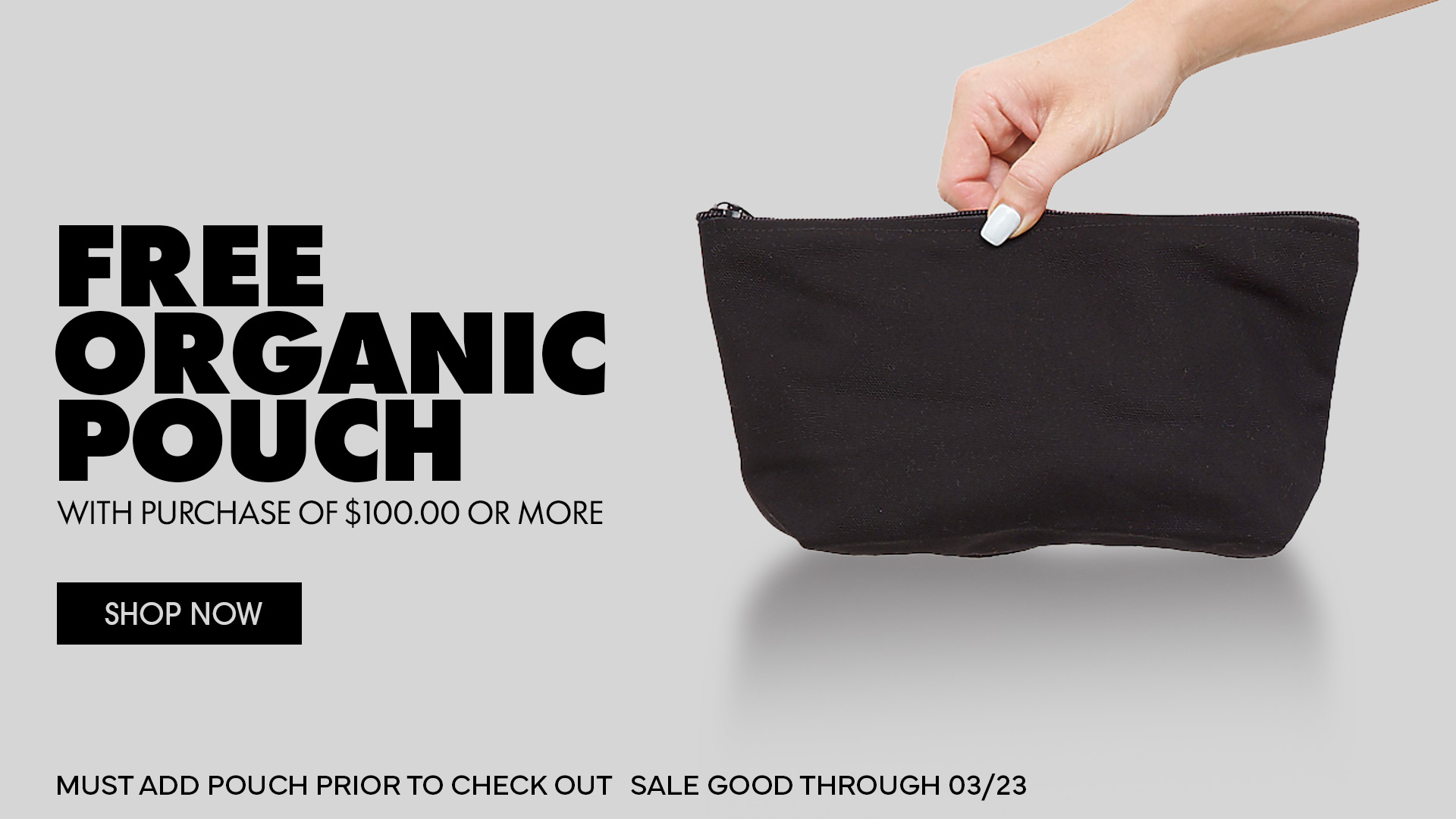 Organic Canvas Pouch for carts above $100